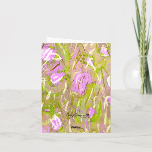 ノテ空白のカードすべての行事ピンクグリーンアーモダント ノートカード (裏面)