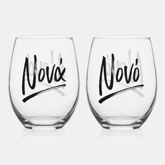 ノナとノノノギリシャの女神スタイリッシュ父 ステムなしワイングラス (正面)