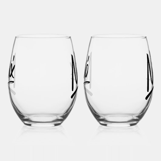 ノナとノノノギリシャの女神スタイリッシュ父 ステムなしワイングラス (左)