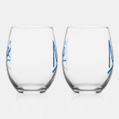 ノナとノノノギリシャ女神ゴッドファーザー青 ステムなしワイングラス (右)