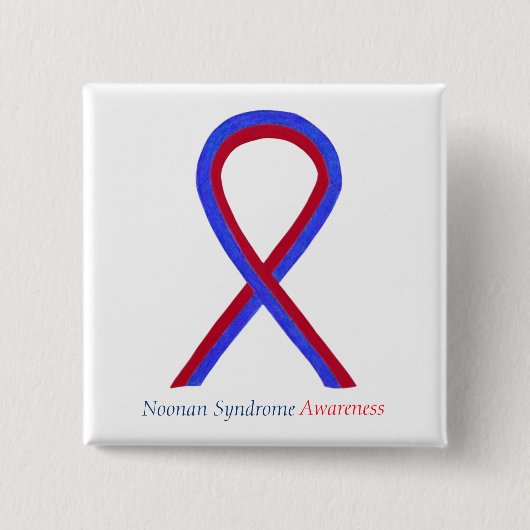 ノナン症候群認識度リボンピンボタン 缶バッジ (正面)