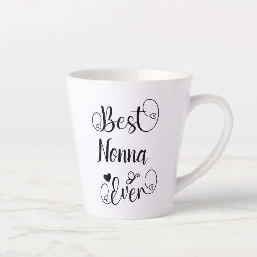 ノナ最高のエバータイポグラフィかわいい筆記体 カフェラテマグ (右)