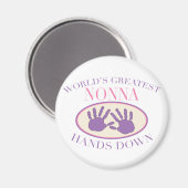 ノナ最高のハンドダウンTシャツ マグネット (正面/裏面)