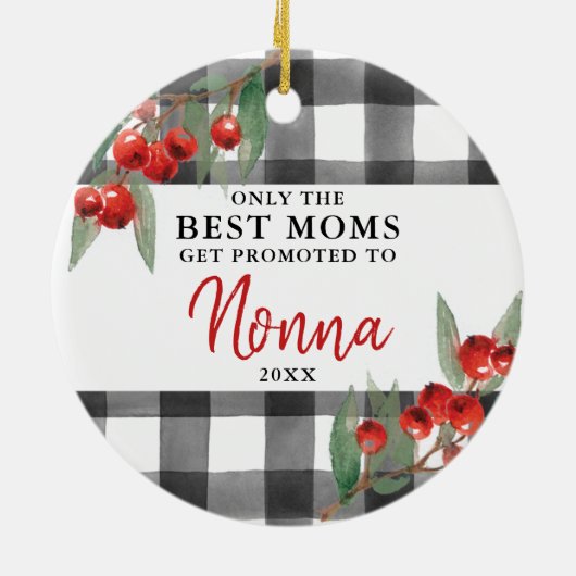 ノナ最高のーに昇格するのはママだけパーソナライズされた セラミックオーナメント (裏面)