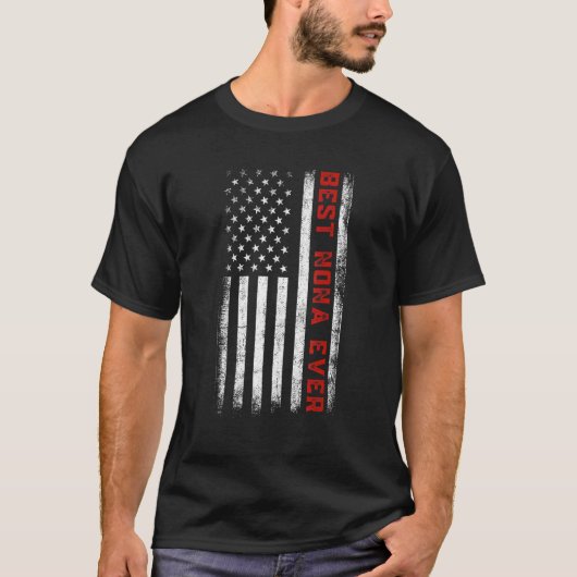 ノナ最高のー常アメリカ国旗の愛国的なノナの母親 Tシャツ (正面)