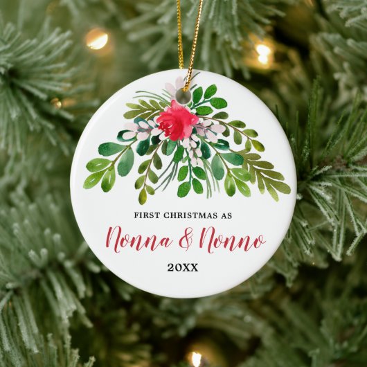 ノナ・ノノパーソナライズされたノとして最初のクリスマスイタリアン セラミックオーナメント (ツリー)