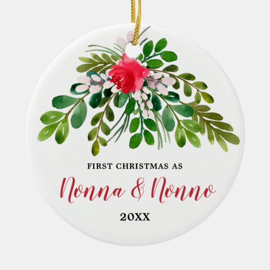 ノナ・ノノパーソナライズされたノとして最初のクリスマスイタリアン セラミックオーナメント (正面)