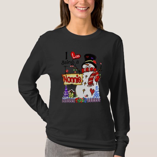ノニーおじさん大好き！スノーマンクリスマス Tシャツ (正面)