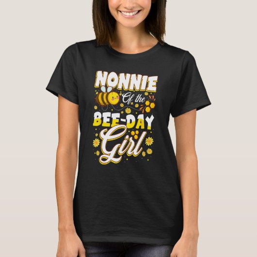ノニーおもしろい・オブ・ザ・ビー・デイ・ガールかわいい家族誕生 Tシャツ (正面)