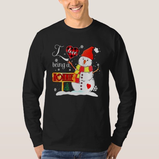ノニーちゃん大好きスノーマンクリスマスXmas 2 Tシャツ (正面)
