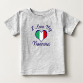 ノニーナ大好きイタリアのハート ベビーTシャツ (正面)