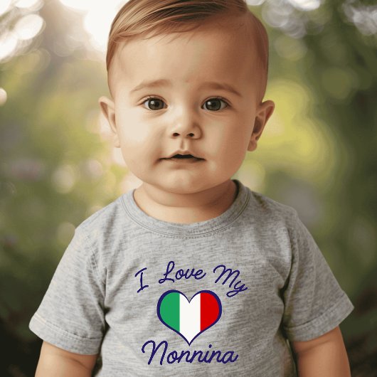ノニーナ大好きイタリアのハート ベビーTシャツ