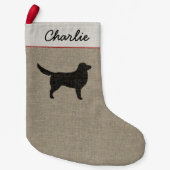 ノバスコシアのアヒルの鳴るレトリーバーのシルエット スモールクリスマスストッキング (正面)