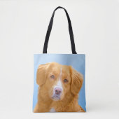 ノバスコシアのアヒルの鳴るレトリーバー犬の絵画 トートバッグ (正面)