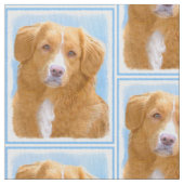 ノバスコシアのアヒルの鳴るレトリーバー犬の絵画 ファブリック (クローズアップ)