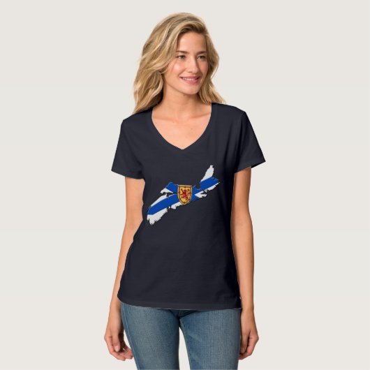 ノバスコシアのシャツハリファックスシャツノバスコシアの地図 Tシャツ (正面フル)