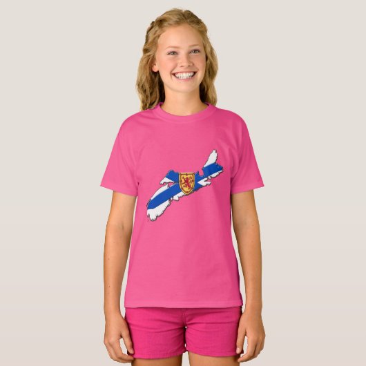 ノバスコシアのシャツハリファックスシャツノバスコシアの地図 Tシャツ (正面フル)