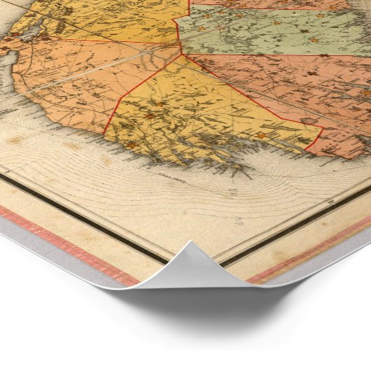 ノバスコシアの教会の鉱物地図 ポスター (角)