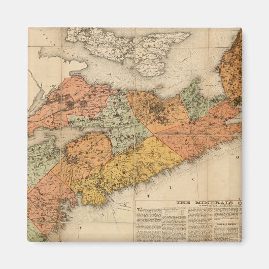 ノバスコシアの教会の鉱物地図 マグネット (正面)