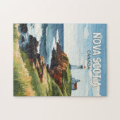 ノバスコシアカナダトラベルアートヴィンテージ ジグソーパズル (横)