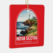 ノバスコシアカナダトラベルアートヴィンテージ セラミックオーナメント (右)