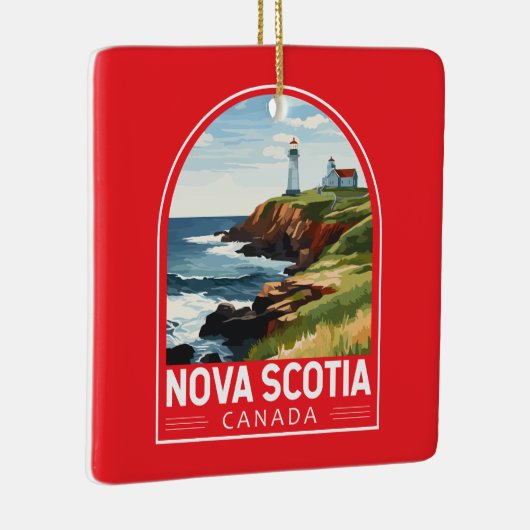 ノバスコシアカナダトラベルアートヴィンテージ セラミックオーナメント (右)