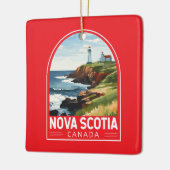 ノバスコシアカナダトラベルアートヴィンテージ セラミックオーナメント (左)