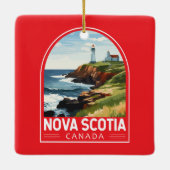 ノバスコシアカナダトラベルアートヴィンテージ セラミックオーナメント (裏面)