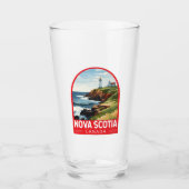 ノバスコシアカナダトラベルアートヴィンテージ タンブラーグラス (正面)