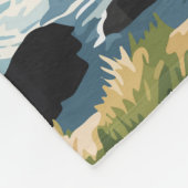 ノバスコシアカナダトラベルアートヴィンテージ フリースブランケット (角)