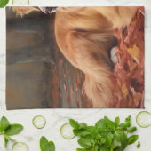 ノバスコシアダックテリアイン紅葉秋 キッチンタオル (折り畳み)