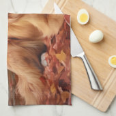 ノバスコシアダックテリアイン紅葉秋 キッチンタオル (四つ折り)