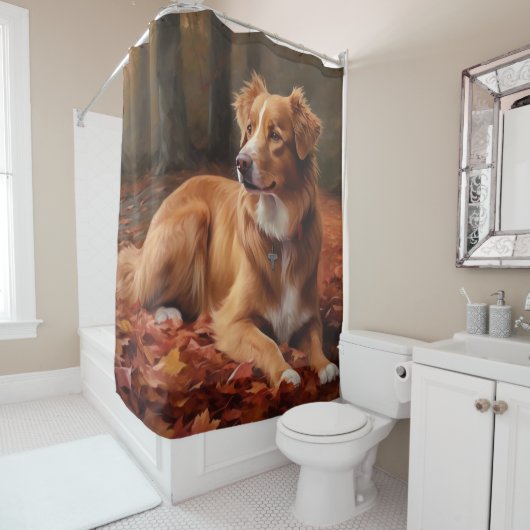 ノバスコシアダックテリアイン紅葉秋 シャワーカーテン (インサイチュ)