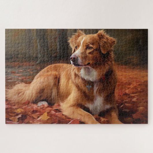 ノバスコシアダックテリアイン紅葉秋 ジグソーパズル (横)