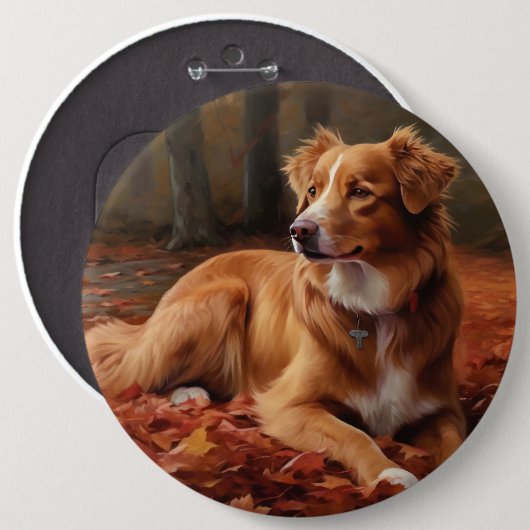 ノバスコシアダックテリアイン紅葉秋 缶バッジ (正面&裏面)