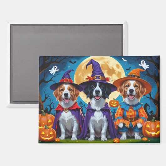 ノバスコシアダックトレラーパンプキンハロウィンおもしろい マグネット (正面/裏面)