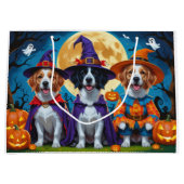 ノバスコシアダックトレラーパンプキンハロウィンおもしろい ラージペーパーバッグ (正面)