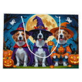 ノバスコシアダックトレラーパンプキンハロウィンおもしろい ラージペーパーバッグ (裏面)