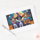 ノバスコシアダックトレラーパンプキンハロウィンおもしろい 長方形シール (封筒)