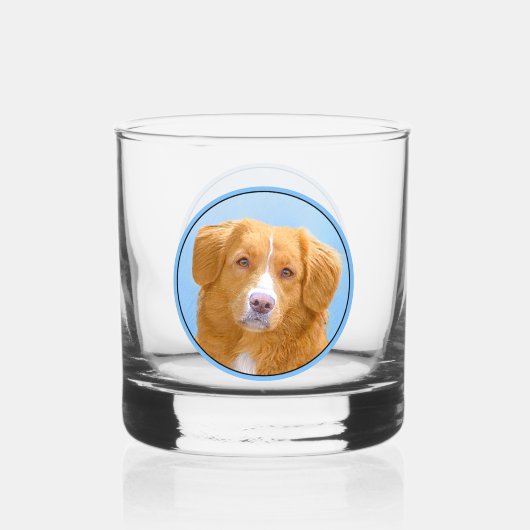 ノバスコシアダックトレリンレトリエバードッグ絵画ズ ウイスキーグラス (正面)