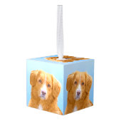 ノバスコシアダックトレリンレトリエバードッグ絵画ズ キューブオーナメント (裏面アングル)