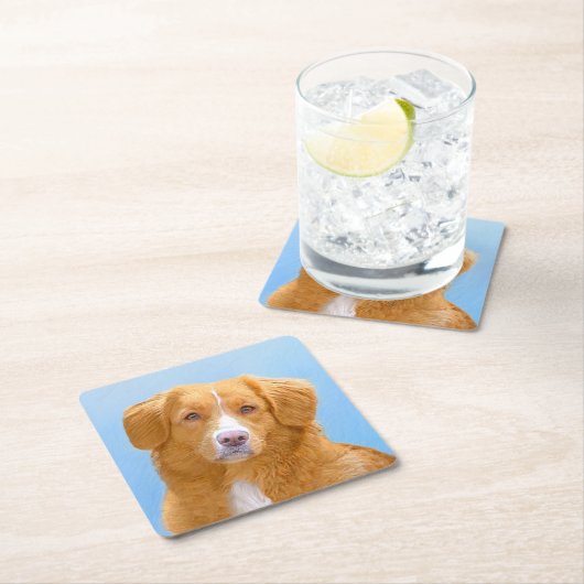 ノバスコシアダックトレリンレトリエバードッグ絵画ズ スクエアペーパーコースター (インサイチュ)