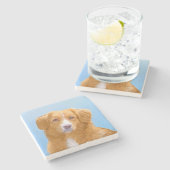 ノバスコシアダックトレリンレトリエバードッグ絵画ズ ストーンコースター (横)