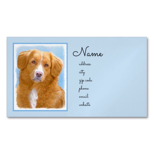 ノバスコシアダックトレリンレトリエバードッグ絵画ズ マグネット名刺 (正面)