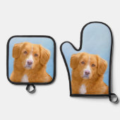 ノバスコシアダックトレリンレトリエバードッグ絵画ズ 鍋つかみ&鍋敷きセット (正面)