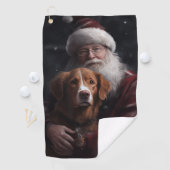 ノバスコシアダックトーラーウィズサンタクロースフェスティバル ゴルフタオル (インサイチュ)