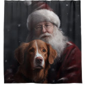 ノバスコシアダックトーラーウィズサンタクロースフェスティバル シャワーカーテン (正面)