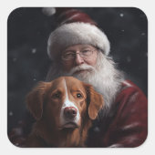 ノバスコシアダックトーラーウィズサンタクロースフェスティバル スクエアシール (正面)