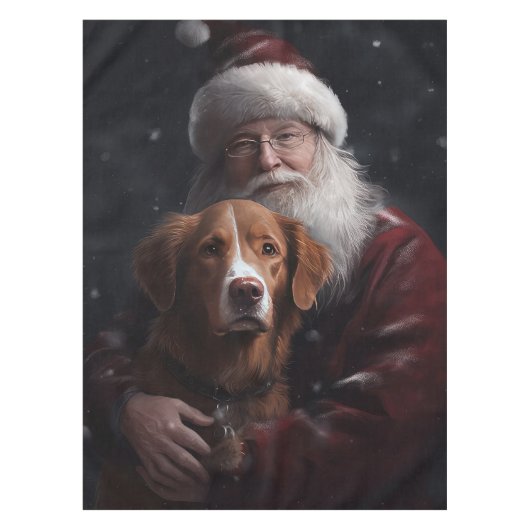 ノバスコシアダックトーラーウィズサンタクロースフェスティバル テーブルクロス (正面)