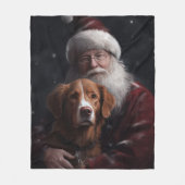 ノバスコシアダックトーラーウィズサンタクロースフェスティバル フリースブランケット (正面)